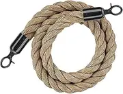 Stanchion Rope, Stanchion Queue Barrier Ropes for Crowd Control,Queue Pole Rope for Posts,Hemp Rope Barrier with Polished Snaps-Gold||3.0m(Black,0.9m)