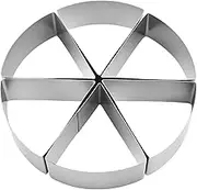 Cake Portion Cutter, Pizza Cutter Tool, Stainless Steel Pancake Divider for Home Festival Celebrations, 6-Grid Cake Slicer