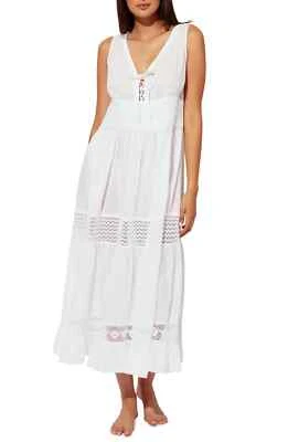 BLEU by Rod Beattie 285525 India Bazaar Cover-Up Dress White, Size Large