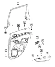 Genuine Mopar Rear Door Trim - Armrest 6gf66hl1aa 6GF66HL1AA