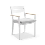 Balmoral 4 Seater Square Teak Top Aluminium Dining Table with Capri Chairs - Outdoor Dining Settings