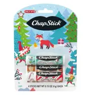 Chapstick 4-pack Sugar Cookie/Vanilla Latte/Holiday Cocoa/Candy Cane - NEW