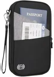 [H HOME-MART] RFID Travel Passport Wallet and Passport Holder with Crossbody Strap,Family Passport Holders-Travel Accessories H Document Airplane Holiday Unisex Passport Wallets Cover Case
