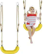 Kid Swing, Outdoor Swings for Kids, Non-Slip Trapeze Adjustable Rope Hammock Seat for Beach Park Backyard Daycare School Porch Courtyard Pool Indoor Garden