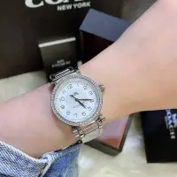 在飛比找Yahoo!奇摩拍賣優惠-COACH Madison 水鑽圈 白色錶盤 銀色不鏽鋼錶帶