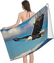 VPPUR Flying Eagle Print Camping Bath Towel 52 x 32 in Soft Highly Absorbent Quick Dry Towels for Bathroom