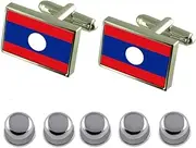 [Select Gifts] Shirt Dress Studs Laos Flag Cufflinks