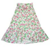 NWT Hill House Mirabel in Pink Roses Floral Cotton Poplin Wrap Skirt S