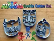 PJ Masks Set of 3 Cookie Cutters | Owlette | Gekko | Cat Boy | PJ Symbols