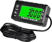 Runleader Digital Self Powered Hour Meter Tachometer,Maintenance Reminder,Alert RPM Reminder,User shutdown,Waterproof,Use for ZTR Lawn Mower Generator Marine ATV Motor and Gas Powered Equipment