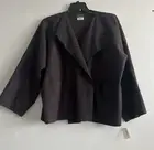 NWT Size 1 Eskandar Wool/ Cashmere Raw Seams Light Coat Jacket (L26")