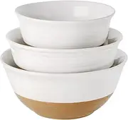 [Hasense] Mixing Bowls, Large Ceramic Salad Bowls 2.1/1.5/1.0 Qt, Versatile Serving Bowls for Cooking, Baking, Salad Mixing, Prepping, Nesting White Bowl Set, Dishwasher Safe, Set of 3