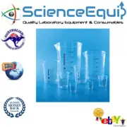 TPX Plastic Beakers Transparent Graduated Low Form 100ml TARSONS - Set Of 12