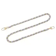 32" Purse Chain Strap with Buckles for Shoulder (Purple + Gold)