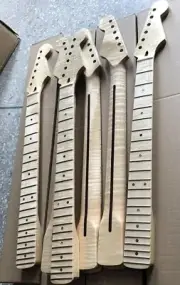 22 Frets ST Electric Guitar Neck Tiger Roasted Flame Maple Abalone Dot Gloss