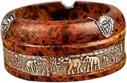 HYTROVE 1pc Leopard Pattern Ashtray Round Decorative Tray for Home Office Multi-Functional Desktop Decor for Keeping Spaces Tidy for Hotels Restaurants Bars