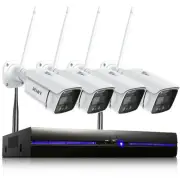 3MP WiFi Security Camera System with Floodlight Without Hard Drive, 2K Outdoo...