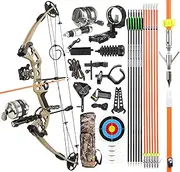 surwolf Bowfishing Compound Bow Kit Ready to Fish Kit with Bowfishing Reel, Bow Fishing Arrows Right & Left Hand for Adult/Youth Fishing Hunting, Target Shooting