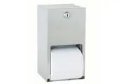 New Bradley 5402 Double Toilet Roll Dispenser Lockable - Silver 141Mm W X 264Mm