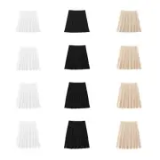 Women Half Slip Elastic Waist Pleated Skirts Half Slips for Under Dresses