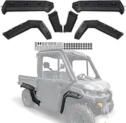 CUSAUTV Heavy Duty Fender Flares Compatible with Can Am Defender HD 5/ HD8/ HD10/ MAX 2016-2024 Accessories,Front & Rear Extended Mud Guards Replace 715006821 715002424 715006822