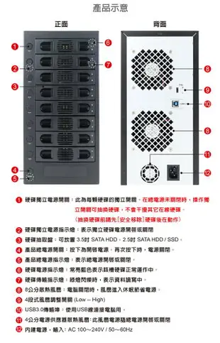 (可詢問訂購)DigiFusion伽利略 35D-U38 USB3.1 Gen1 SATA 8層抽取式硬碟外接盒