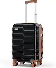 [Vipbox] Carry on Luggage 55 CM Hardside (3-Years VIP Service) Small Ultra Durable Polycarbonate Travel Suitcase with Double Spinner Wheels, 20 Inch Premium Black