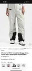 Women's White Insulated Baggy Snow Pants With Detachable Suspenders Small - NWT