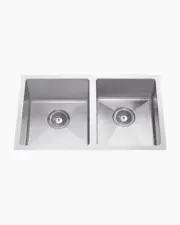 Double Square Kitchen Sink Stainless Steel Bowl Undermount Topmount Laundry