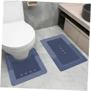 2Pcs Absorbent Bath Mat Rug Sets, Non-Slip Quick Dry Toilet Mat U Shaped