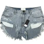 One Teaspoon Montana Rollers High Rise Denim Shorts - Size 32, NWT
