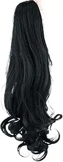 Hair Extensions Braid Hairpiece Clip-in Ponytail Extensions Claw Ponytail Hair Extensions Cheap Like Real Hair Wavy Curly Synthetic Hair Long Voluminous (Black)