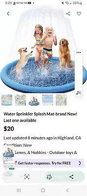 Splash Pad Water Summer Fun Sprinkler, Children Kids Skoosh Brand New