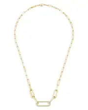 Dihn Van 18K Yellow Gold & Diamond Large Maillon L Necklace, 17.7