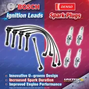 Bosch Ignition Leads + 4 x Denso Iridium Tough Spark Plugs for Nissan Pulsar N15 (for: Nissan)