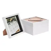 5x 8 x 8 3D Box Frame Photo Picture Deep Display Shadow 6 x 6 Mount White/Black