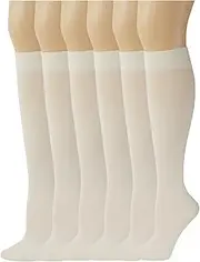 [SUMONA] 6 Pairs Women Opaque Stretchy Spandex Knee High Trouser Socks