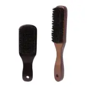 Men Boar Bristle Mustache Brush Handle Comb for Facial Beard Styli