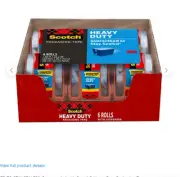 Scotch Heavy Duty Packing Tape with Dispenser, 1.88" x 22.2 yds., Clear, 6/Pack