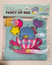 Daiso Sanrio TUXEDO SAM FANCY ZIP BAGS 5"x5" (Sweets) 5pcs - New *US Seller*