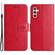 Wallet Pu Leather Phone Case For Samsung Galaxy A54 5g, Sturdy Stand Imprinted Butterfly Flower Pattern Smartphone Cover