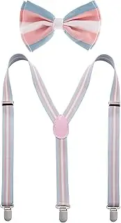 [Man of Men] Pride Bowtie and Suspender Set - LGBT Bow Tie and Suspender Set for Men - Many Colors to Choose From