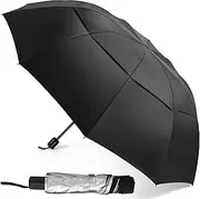Kalolary 62 Inch Extra Oversize Large Compact Golf Umbrella，Double Canopy Vented Windproof Waterproof Stick Umbrellas for women & men