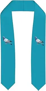 [WURTON] Pigeon Print Unisex Adult Graduation Stole Class Of 2024 Polyester Shawl Stole With Trim Honor