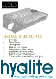 Lucius Broad Reflector Single Ended SE Hydroponics Light Shade