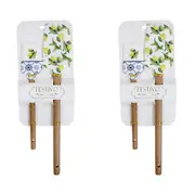 2x 2pc Silicone Wood Spatula Kitchen Baking/Cooking Utensil Cookware Set Lemon