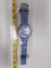 OULM Watch 3548 Dual Time Zone Dials Quartz Alloy Blue Denim Face & Band
