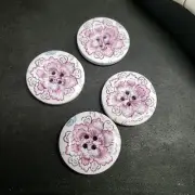 Pink Floral Flower Buttons Sewing Crafts 29