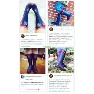 英國Evercreatures時尚雨鞋雨靴 女水鞋水靴 防滑藍紅撞色中筒雨鞋