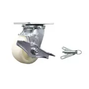 4 Inch SS Nylon Swivel Caster with Delrin Bearing and Brake/Swivel Lock SCC